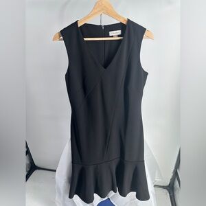 Calvin Klein black flared dropped waist dress